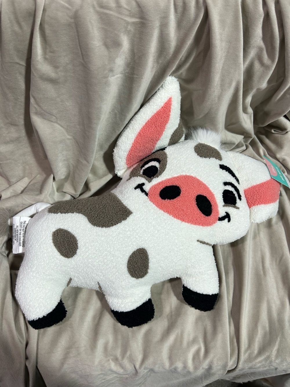 Disney Plush Púa Decorative Pillow - White, Pink & Brown Accents
